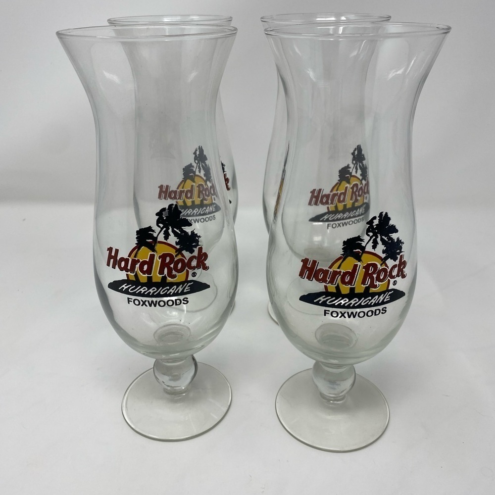 Set of 4 - Hard Rock Hurricane Foxwoods Glasses